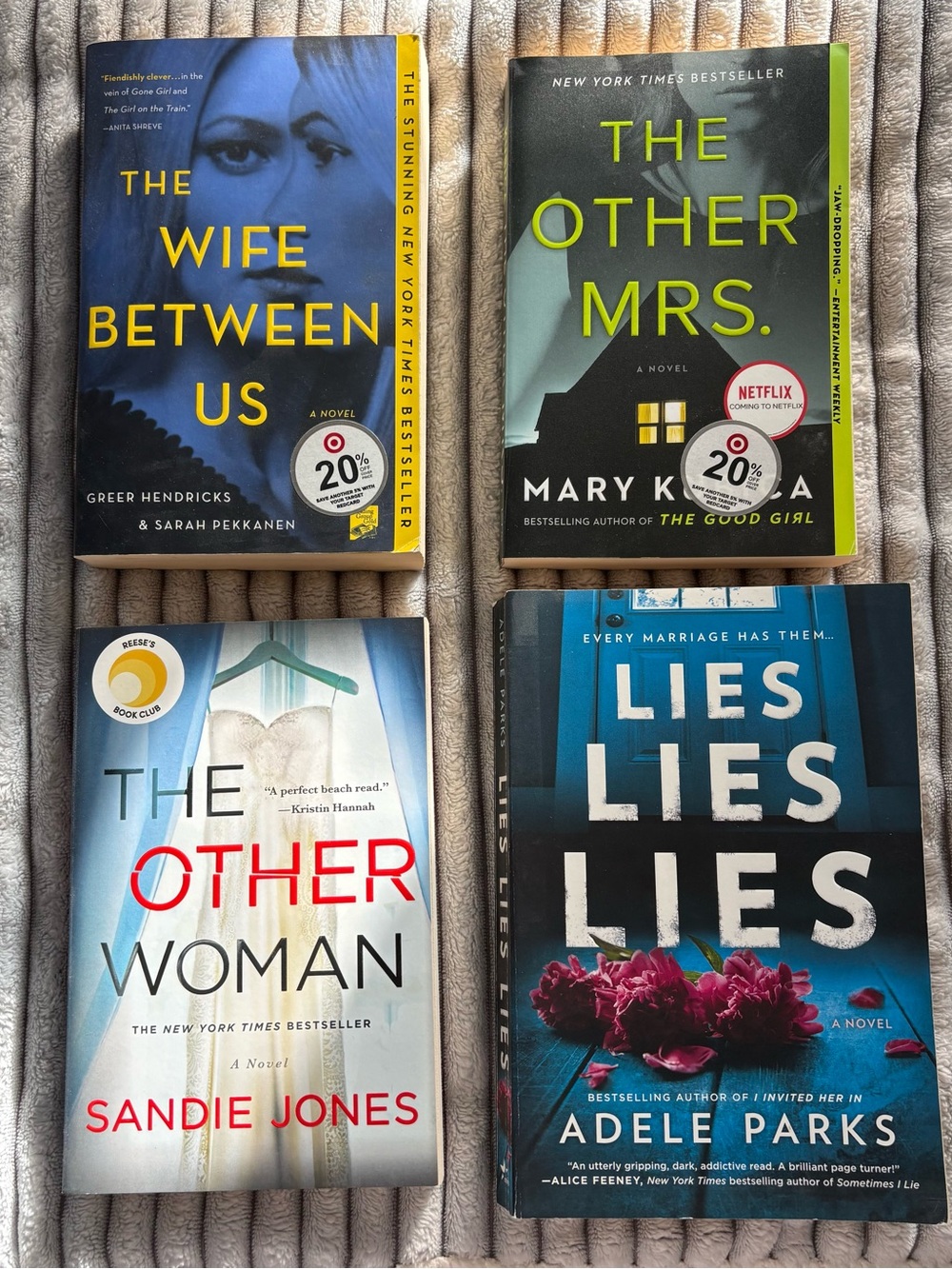 “The Wife Between Us” Domestic Suspense Lot of 4 Books